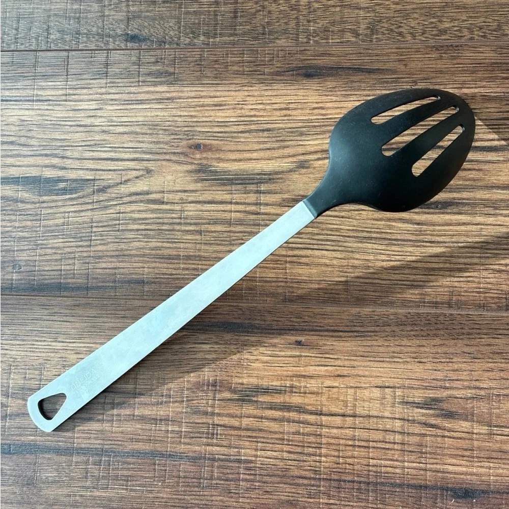 Oneida 18/8 Stainless Steel Black Slotted Cooking Spoon Spatula Ladle